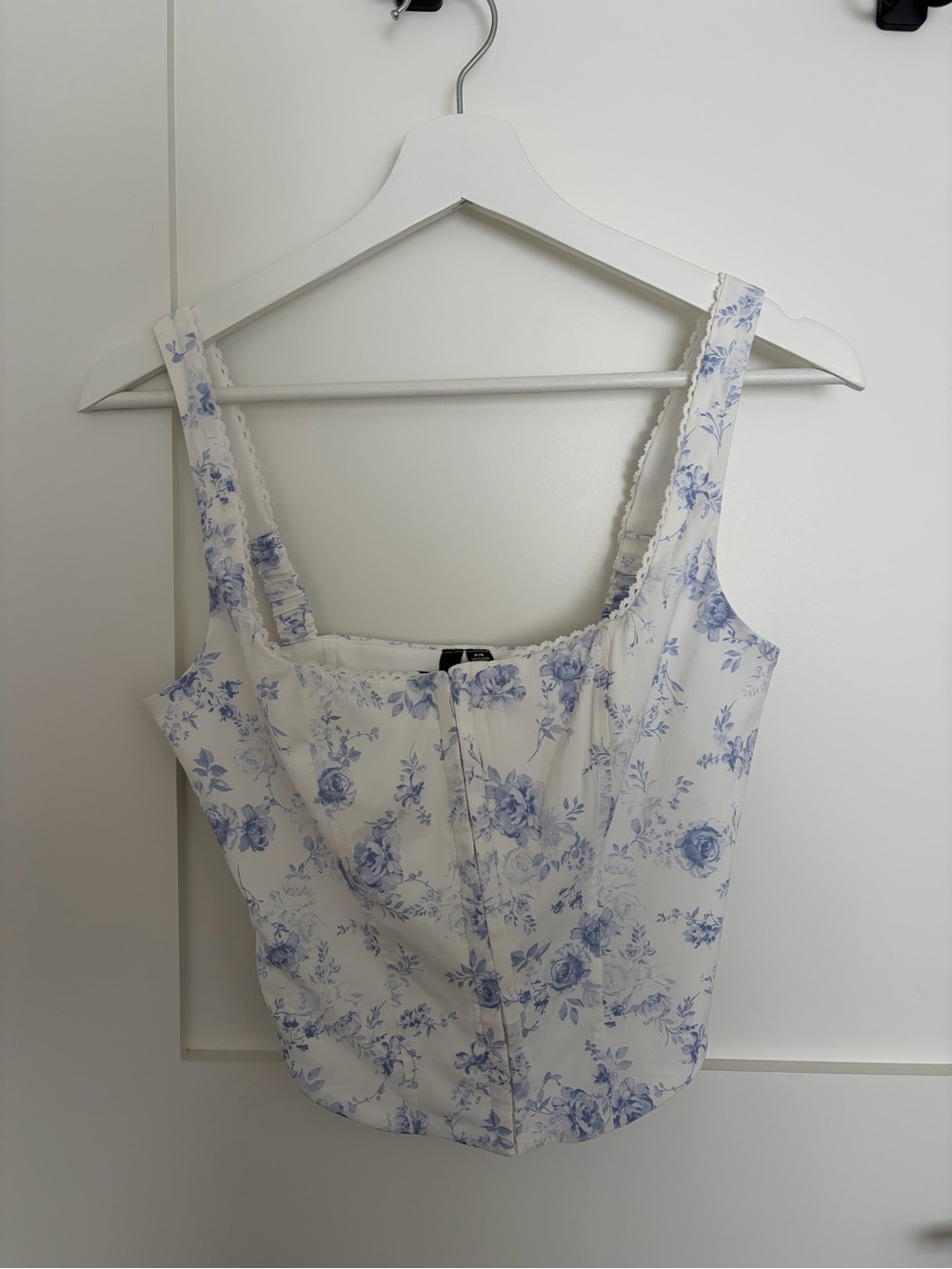 Garage Cream Tank Top with Blue Floral Print - Picture 1 of 4